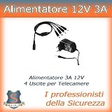 Alimentatore 12V 3A - Alimentazione per telecamere TVCC CCTVdi Set�k