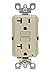 Leviton N7899-I 20-Amp 125-Volt SmartLock Pro Slim Non-Tamper-Resistant Duplex GFCI Receptacle, Ivory