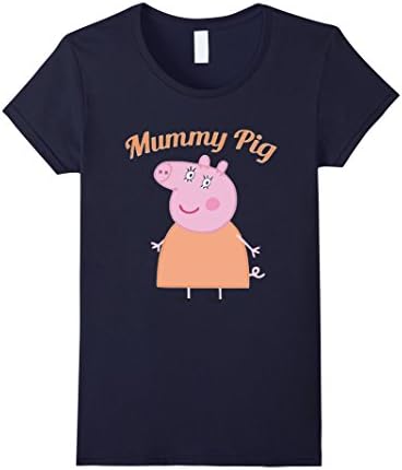 Women's Pig Mummy T Shirt Medium Navy
