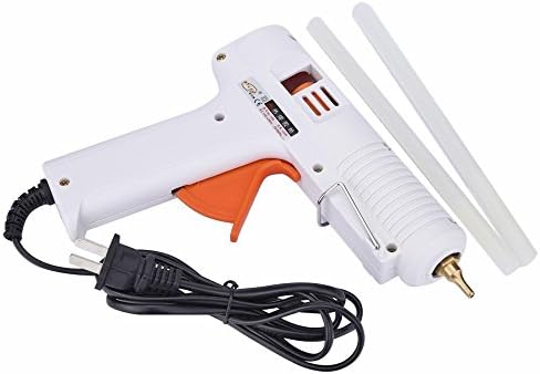 YaPear Glue Gun, 100W, Full Size, Strong Hot Melt Adhesive with Metal Stand Holder, US Spec. White