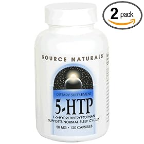 Source Naturals 5-HTP, 50 mg, Capsules, 120 capsules (Pack of 2)