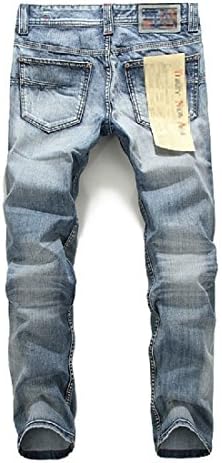 TongFei Men's Designer Italian Brand White Pants Jeans 32