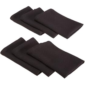 Buy DII Dot Weave Waffle Dish Cloth, Black, Set of 6 by DII
