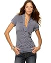 6 Degrees Diagonal Button Short-Sleeve Top