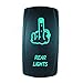 STVMotorsports Laser Backlit Green Rocker Switch Finger Rear Lights 20A 12V On/Off LED Light