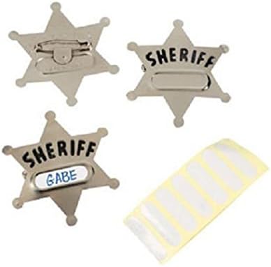 SP Product 12pcs Sheriff Badges Western Cowboy Officer Metal Party Favors