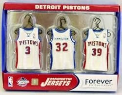 Detroit Pistons Home Jersey Magnet Set - Basketball Sports Merchandise