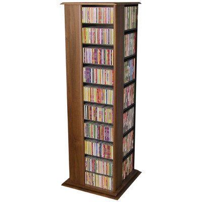 VHZ Entertainment 1160 CD Molded Multimedia Revolving Tower Finish: Dark Walnut w/Black Interior On Sale