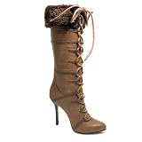 Shoes 4 Inch Heel Knee High Boot With Fur (Brown;7)