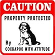CAUTION: COCKAPOO pet dog poodle cocker sign
