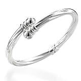 Sterling Silver Twisted Bangle w/ Balls End - 7