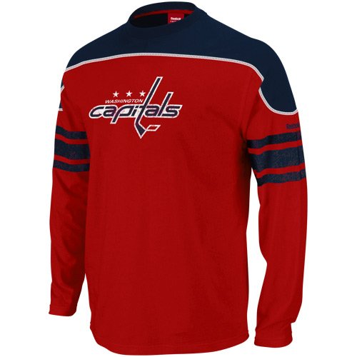 NHL Men's Washington Capitals Shootout Team Long Sleeve Tee (Red, X-Large)