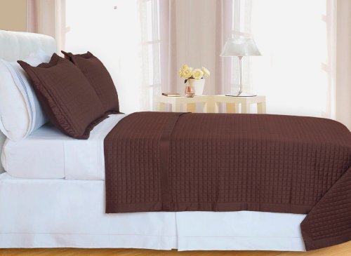 California King Size 400 Thread count Chocolate Coverlet Set Including Matching Shams 100% Egyptian Cotton California King Size 400 Thread count Chocolate Coverlet Set Including Matching Shams 100% Egyptian Cotton