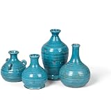 Foreside Prosecco Bud Vase, Turquoise, Set of 4