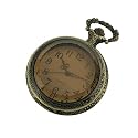 New Mens Stainless Steel Case White Dial Amber Front Antique Pocket Watch with Chain
