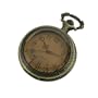 New Mens Stainless Steel Case White Dial Amber Front Antique Pocket Watch with Chain