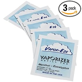 Vapor-Eze 1070 Refill Pack, Menthol Eucalyptus (5 refill pads) (Pack of 3) by