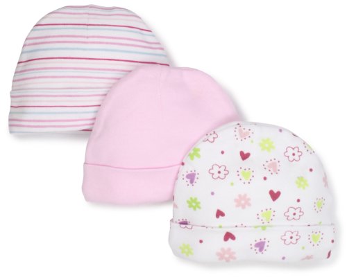 SpaSilk Baby-Girls Newborn 3 Pack Colorful Print Hat