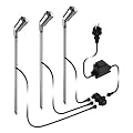 LED Gartenleuchten mit Erdspie� 3er Set aus Aluminium in Chromoptik mit je 1 warm-wei�en Power-LED von parlat (230 Volt AC, IP44, dreh- und schwenkbar, Leuchte f�r Au�en, Outdoor, Au�enleuchte, Energiesparlampe, Strahler, Gartenlampe, 230V)