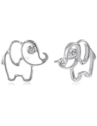 Sterling Silver Childrens Elephant Button Earrings
