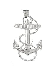 Clevereves 14K White Gold Pendant Anchor 8.9 - Gram(s)
