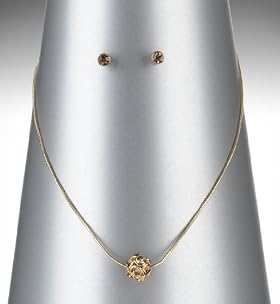 Gold Plated Sparkle Pinball Necklace 
