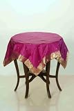 Violet Red Sari Table linen /table cloth / Topper - Custom Made