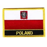 Poland White Eagle Flag Patch, Iron-On