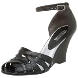 Kenneth Cole REACTION Womens On a Hill Ankle Strap Wedge,Black,9 M