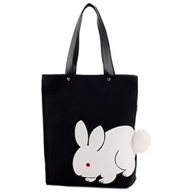 Cotton Canvas Tote Bag - Cute Rabbit