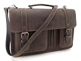 SATTELLEDER Aktentasche LEDER Lehrertasche XL antikbraun
