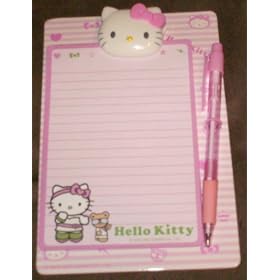 Hello Kitty Mini Clipboard with Pen and Paper by Message Pads