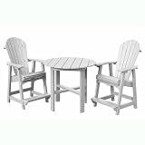 VIFAH Outdoor 3-Piece Bar Set with Table and 2 Chairs