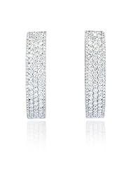 Diamond 18k White Gold Hoop Earrings