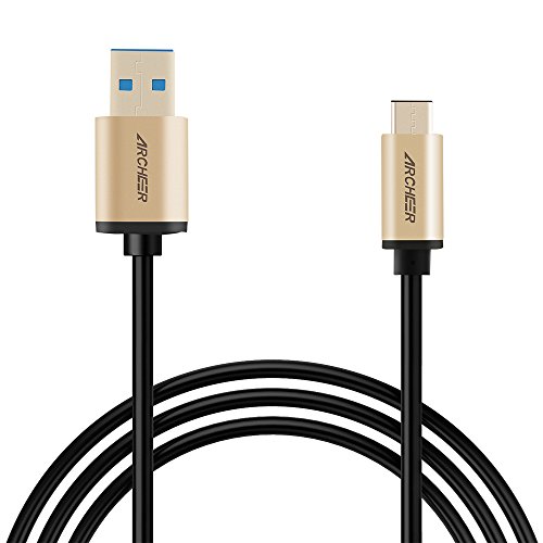 USB Type C Cable, Archeer USB 3.0 Type-C to USB-A Male Sync & Charging Cable for Samsung galaxy Apple New Macbook LG G5 Google Nexus 5X 6P Chromebook Pixel 2015 Microsoft Lumia950 XL -Gold