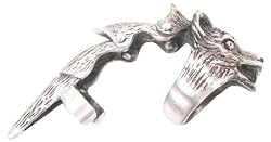 Wolf Werewolf Dog Pewter Finger Ring Spike Claw
