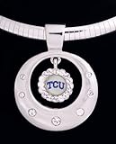 Omega Pendant Charm with Omega Chain Texas Christian University Horned Frog