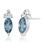 1.25 Carats Marquise Shape London Blue Topaz Earrings in Sterling Silver