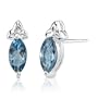 1.25 Carats Marquise Shape London Blue Topaz Earrings in Sterling Silver