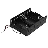 Gino Two Wires Black Plastic 3 x 1.5V D Battery Holder Cell Box Clip
