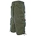 Molecule Men's Relaxed Fit Knee Hugger Green Cargo Shorts - Longer 3/4 Length Cargos | USA 31