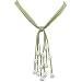 Green Triple Strand Cascading White 9-10mm Cultured Pearls Suede Necklace