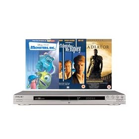Sony DVP-NS355 Multi-region DVD Player with 3 Free DVDs includes Monsters Inc., Gladiator and The Talented Mr Ripley