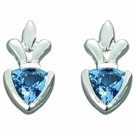 1.50 Ct.T.W. Genuine Trillion Cut London Blue Topaz in Pure Sterling Silver... by Peora