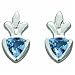 1.50 Ct.T.W. Genuine Trillion Cut London Blue Topaz in Pure Sterling Silver Earrings