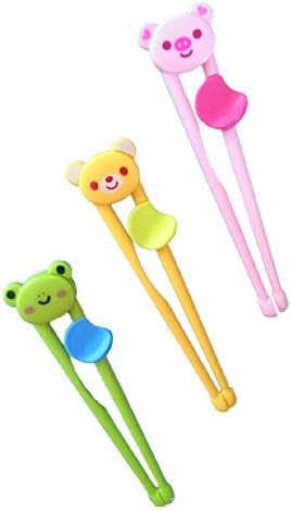 Children's Training Chopsticks, Set of 3 Chopsticks, Different Animals (Bear, Frog, Piggy) -- Fun for Kids Ages 3-7