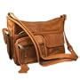 Leather Handbag with Pockets & Cell Phone Holder in Brown or Black