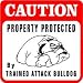 CAUTION: BULLDOG PROTECTION dog warn sign