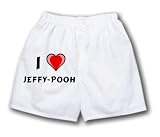 White Boxer Short with I Love Jeffy-pooh