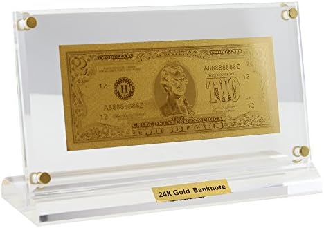 USA 24Kt 0.999 Gold Plated 2 USD Bill Limited USA Bank Note